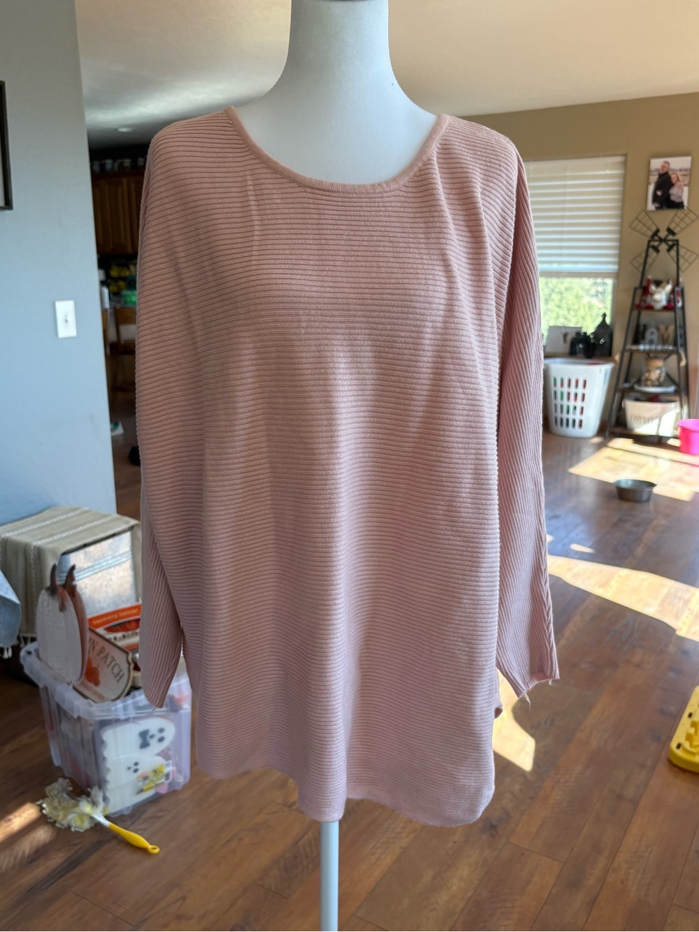 Petal & Pup Dusty Rose Ribbed Long Sleeve Top